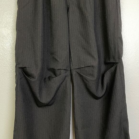 LawCinto SHEPHERD Pinstripe Slacks 32 Brown Trousers Relaxed Pleated NWOT - Picture 5 of 11